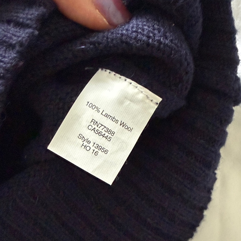Men's Navy Half-Zip Wool Sweater - Picture 3 of 4